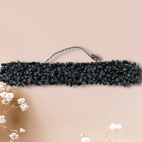 Embellished Evening Beaded Clutch Bag with Chain Strap - Picture 9 of 13